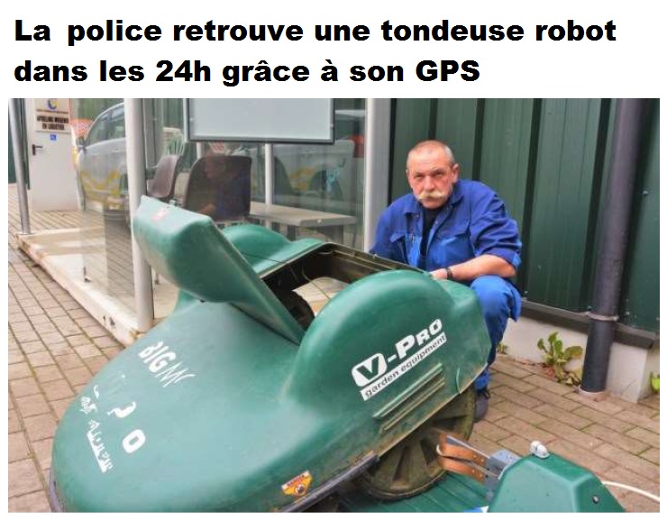 La police retrouve une tondeuse robot dans les 24h grâce à son GPS