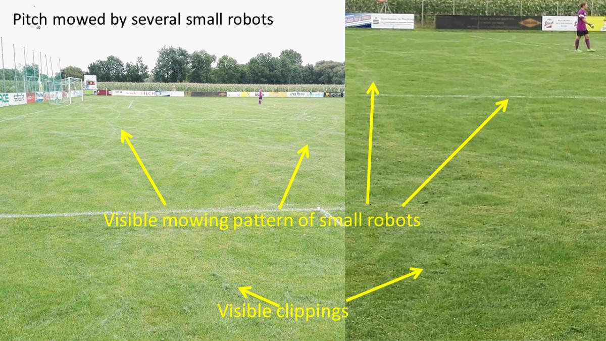 Terrain tondu par plusieurs petits robots