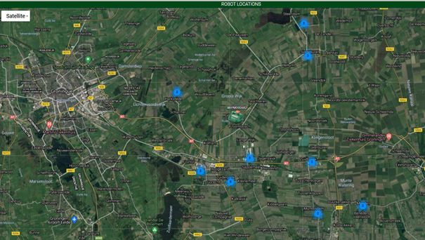 Eine Satelliten-Aufnahme zur Roboterflotte in Groningen